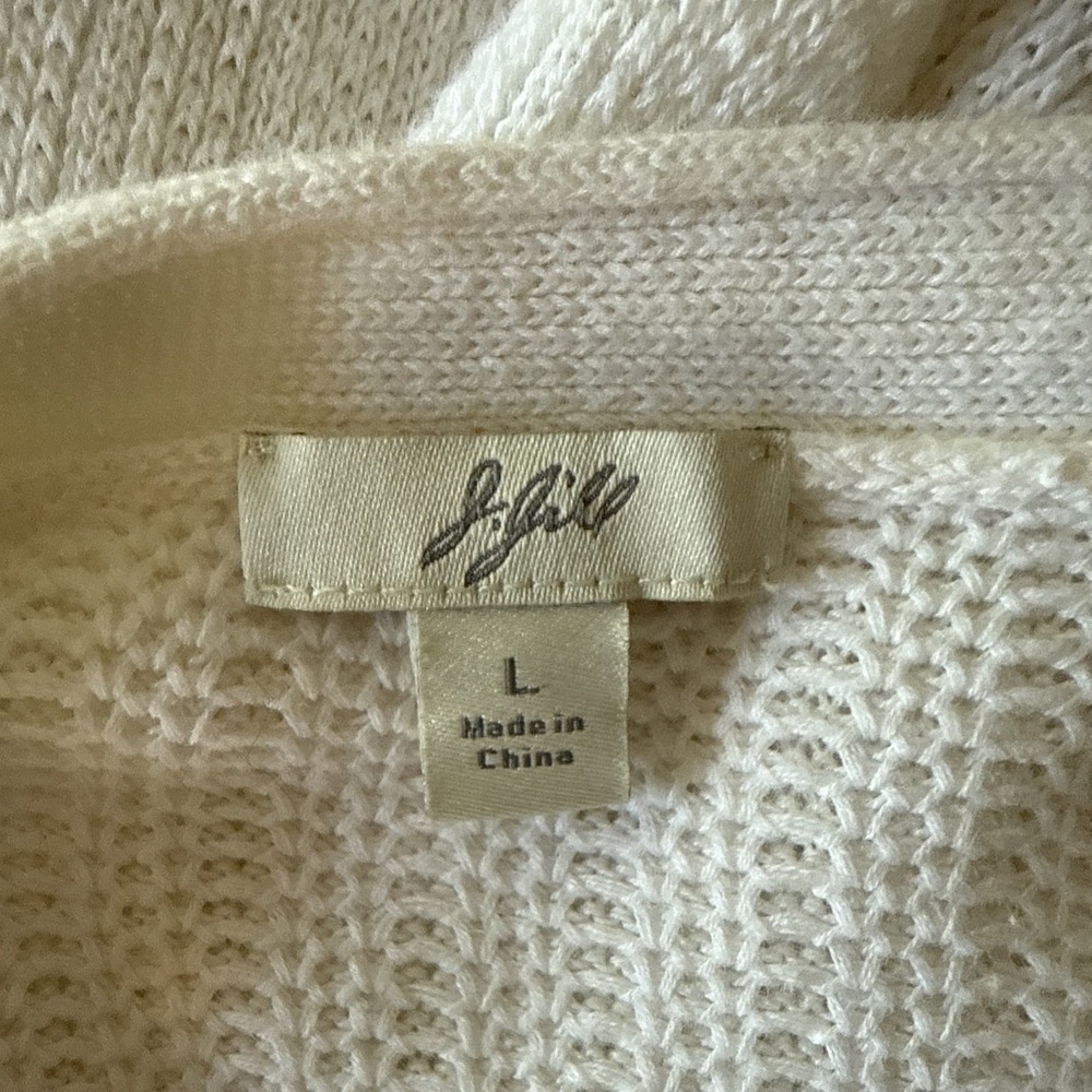 J Jill Cardigan Lightweight Linen Womens Size L Preppy Coastal Layering Casual - Picture 4 of 7